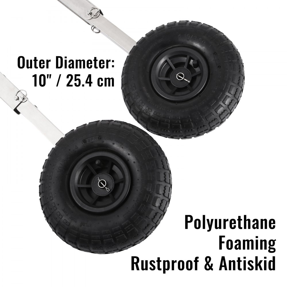 VEVOR Boat Launching Wheels, Boat Transom Launching Wheel, 310 LBS Loading Capacity Inflatable Boat Launch Wheels, Stainless Steel Transom Launching Dolly Wheels, 2 PCS