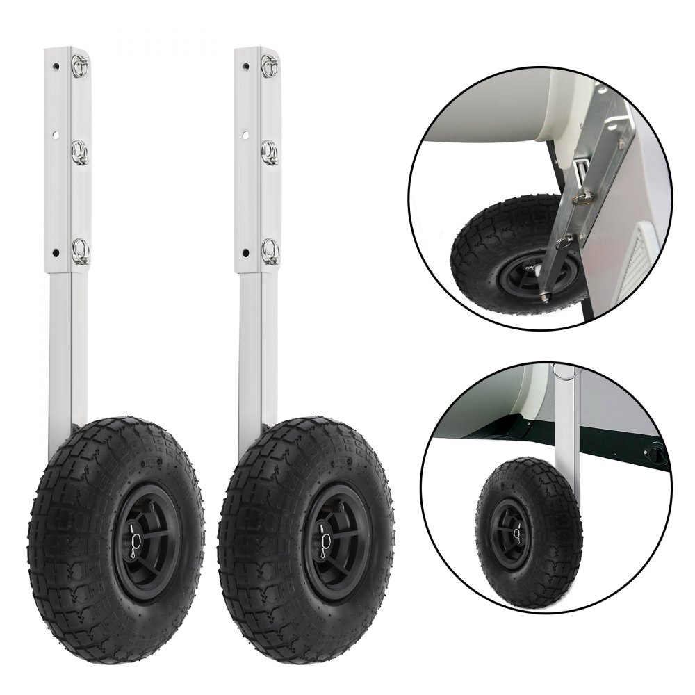 VEVOR Boat Launching Wheels, Boat Transom Launching Wheel, 310 LBS Loading Capacity Inflatable Boat Launch Wheels, Stainless Steel Transom Launching Dolly Wheels, 2 PCS