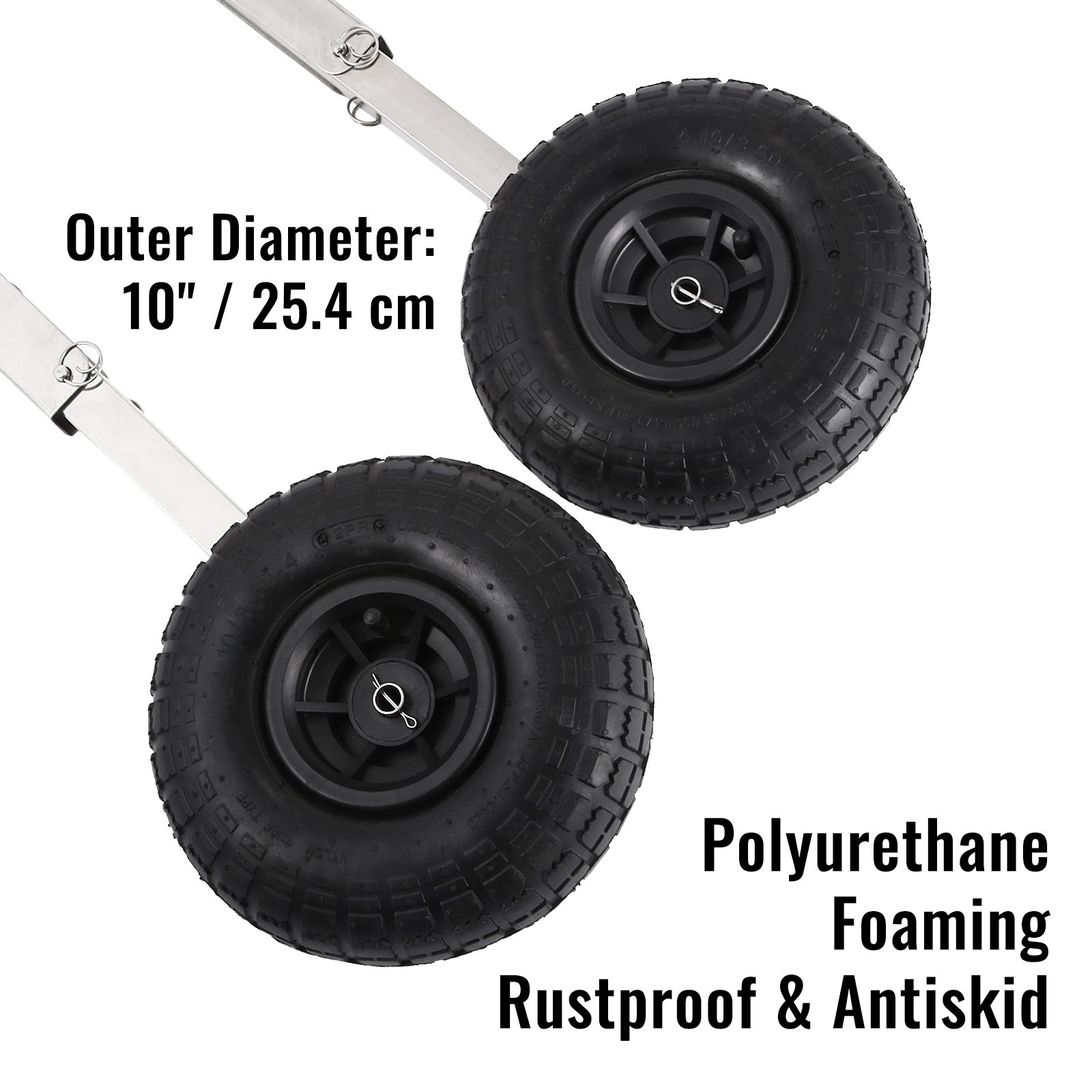 VEVOR Boat Launching Wheels, Boat Transom Launching Wheel, 310 LBS Loading Capacity Inflatable Boat Launch Wheels, Stainless Steel Transom Launching Dolly Wheels, 2 PCS