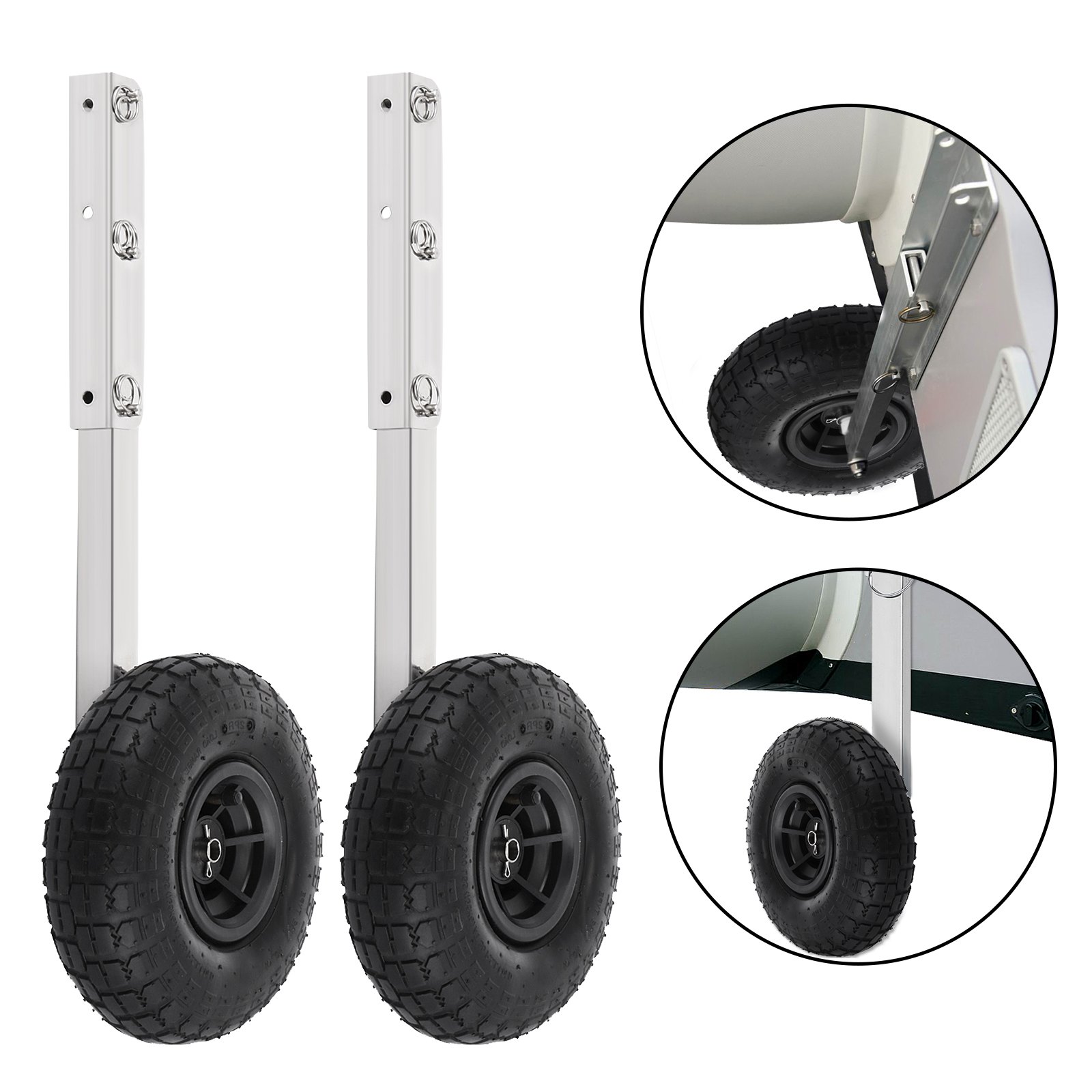 VEVOR Boat Launching Wheels, Boat Transom Launching Wheel, 310 LBS Loading Capacity Inflatable Boat Launch Wheels, Stainless Steel Transom Launching Dolly Wheels, 2 PCS