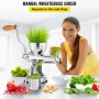 VEVOR Manual Wheatgrass Juicer Stainless Steel Hand Crank Wheatgrass Juicer Hand Wheatgrass Grinder with Suction Cup Base & Table-top Clamp Manual Juicer Extractor for Ginger Celery Apple Grape, etc.