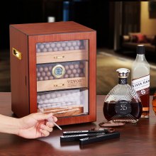 VEVOR 150 Cigar Humidor Cabinet Cedar Cigar Box Humidifier & Hygrometer & Shelve