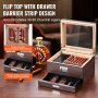 VEVOR 50 Cigar Humidor Glasstop Cedar Cigar Box Luftfugter & Hygrometer & Skuffe