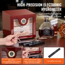 VEVOR 100 Cigar Humidor Cabinet Cedar Cigar Box Humidifier & Hygrometer & Shelve