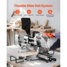 Sliding Compound Miter Saw 10-In Blade 15 Amp Motor Corded Double Bevel 60-Tooth