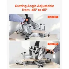 Sliding Compound Miter Saw 12-In Blade 15 Amp Motor Corded Double Bevel 60-Tooth