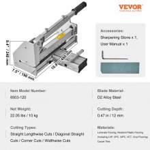 Tăiător de podea VEVOR 330 mm, decupează scânduri de vinil, laminat, siding, adâncime de tăiere 12 mm Tăiere fără efort și ușoară, tăietor de scânduri de vinil pentru LVP, WPC, SPC, LVT, VCT, PVC și multe altele