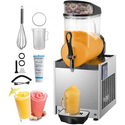 VEVOR 110V Slushy Machine 12L Single-Bowl Slush Frozen Drink Machine 500W Margarita Machine 3.2 Gallons 50 CUPS Commercial Slushie Machine for Supermarkets Cafes Restaurants Snack Bars Commercial Use