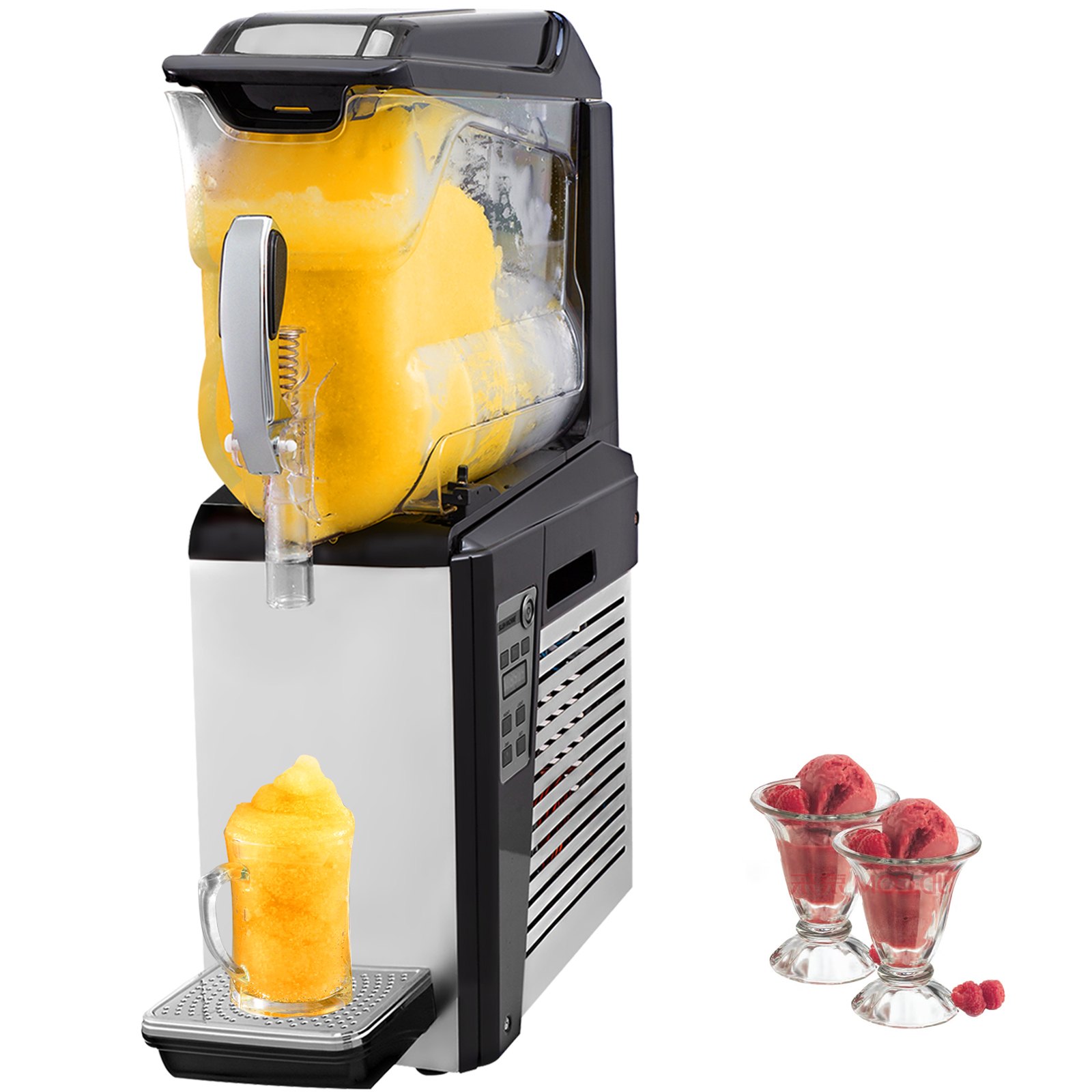 VEVOR Slushy Machine, 10L 1 Tank Slushie Machine for Home, 600W Commercial Slushy Machine, machine a slush for Frozen Drinks Automatic Clean, Slushy Machine for Home Supermarkets Cafes Restaurants