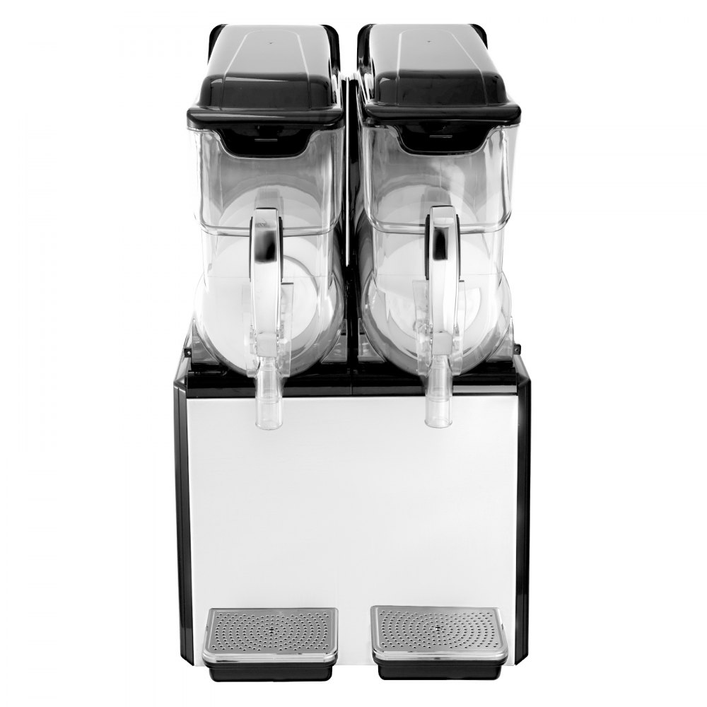 Máquina de granizados VEVOR de 110 V, 20 L, doble recipiente, para preparar margaritas congeladas, 900 W, limpieza automática, modos día y noche, para supermercados, cafeterías, restaurantes y bares, uso comercial.