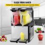 VEVOR 110V Slushy Machine 20L Double Bowl Margarita Frozen Drink Maker 900W Automatic Clean Day and Night Modes for Supermarkets Cafes Restaurants Snack Bars Commercial Use