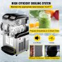VEVOR 110V 2 in 1 Commercial Slushy Machine 2x6L Temperature -10℃ to 5℃ Soft Ice Cream Maker 1300W LED Display Automatic Clean Preservation Function for Supermarkets Cafes Restaurants Snack Bar