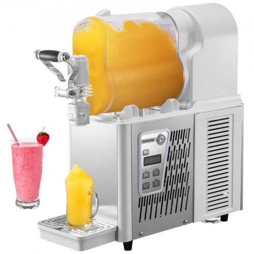 VEVOR Commercial Slushy Machine, 3L Single Bowl Slush Drink Maker, 330W Frozen Drink Machine with Temperature Preservation, Stainless Steel Home Slush Frozen Drink Machine Automatic Clean, White