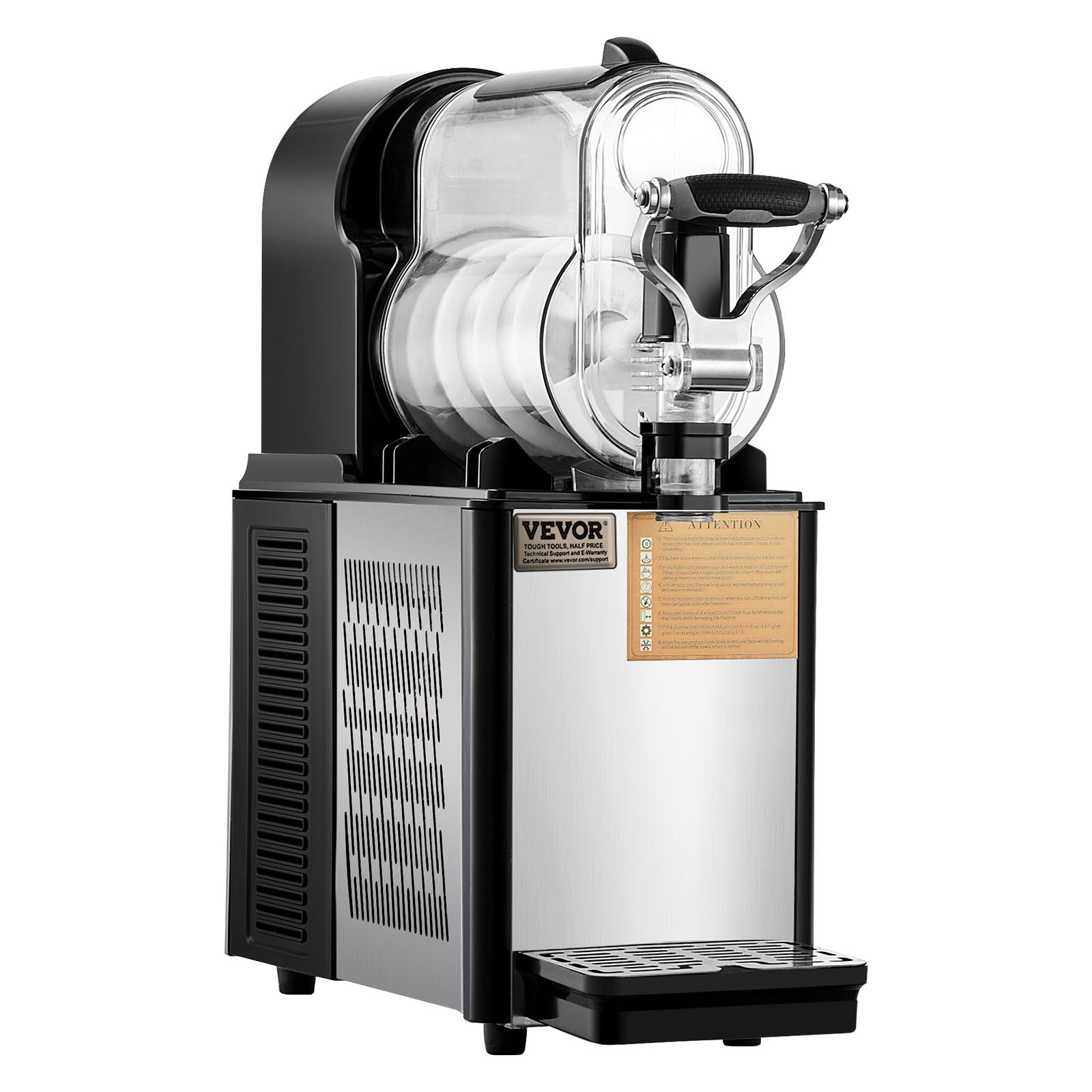 VEVOR Commercial Slushy Machine, 3L Single Tank Frozen Drink Machine, 12 Cups Stainless Steel Margarita Smoothie Frozen Drink Maker, Slushie Maker for Home Party Restaurants Cafe Bars