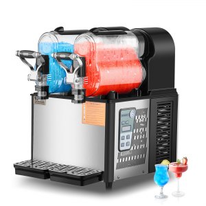 Commercial Slushy Machine, 3LX2 Tank Slush Drink Maker, 340W Frozen Drink Machine with Temperature Preservation, Stainless Steel Home Slush...