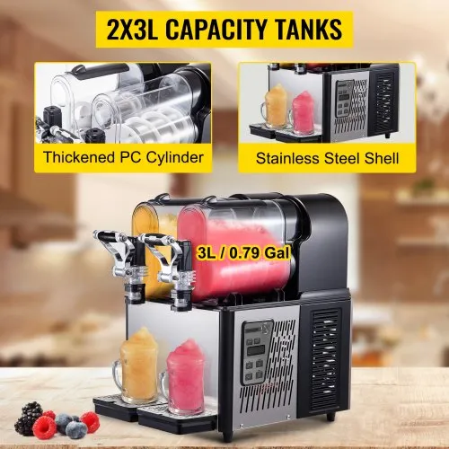 Machine à Granité VEVOR 3x12L – Commerciale – Pour Granitas, Margaritas – Neuf