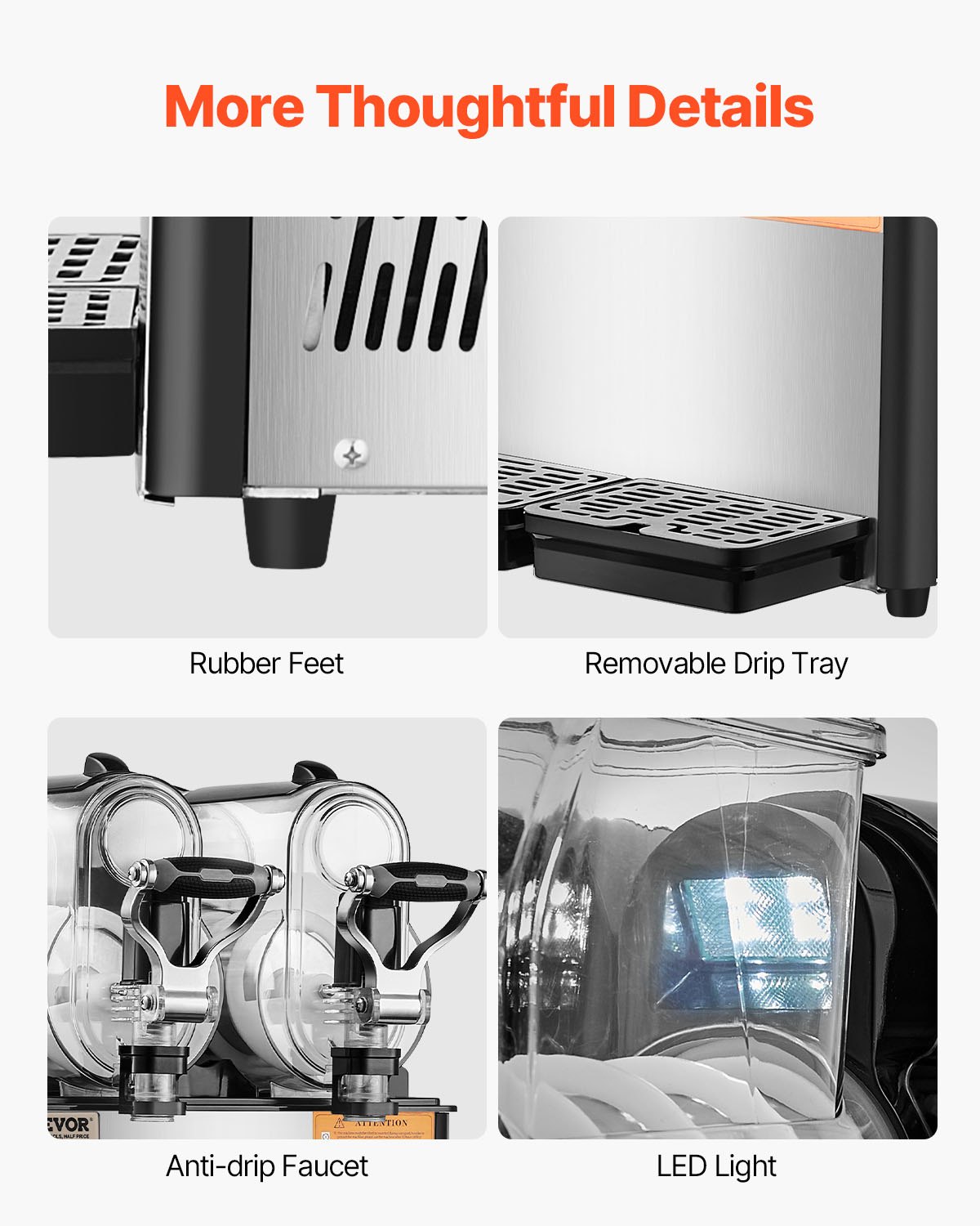 VEVOR Commercial Slushy Machine, 3Lx2 Double Tank Frozen Drink Machine, 24 Cups Stainless Steel Margarita Smoothie Frozen Drink Maker, Slushie Maker for Home Party Restaurants Cafe Bars