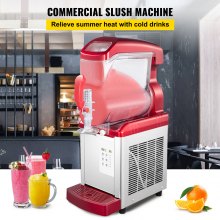 VEVOR Slush Machine à boissons glacées, réservoir 6LX1, machine à margarita commerciale 450 W avec conservation de la température de 14 °F à 41 °F, nettoyage automatique, quatre modes sélectionnables pour cafés, restaurants, rouge
