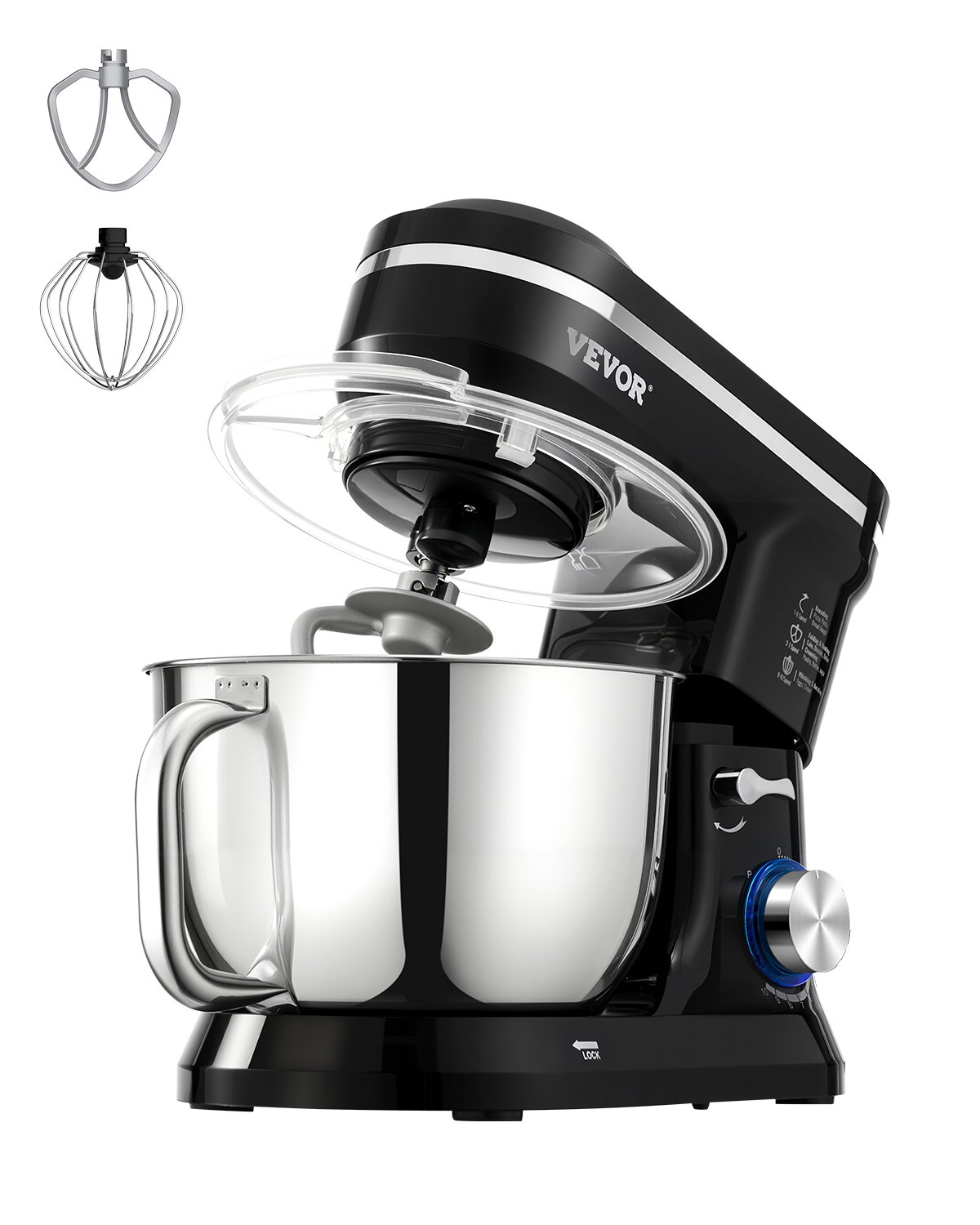 Stand Mixer 5.1 QT Electric Dough Mixer 380W 10 + P Speeds Kitchen Food Beater Stand Mixer 5.1 QT Electric Dough Mixer 380W 10 + P Speeds Kitchen Food Beater