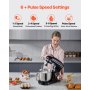 Stand Mixer 6 QT Electric Dough Mixer 660W 6 + P Speeds Kitchen Food Beater