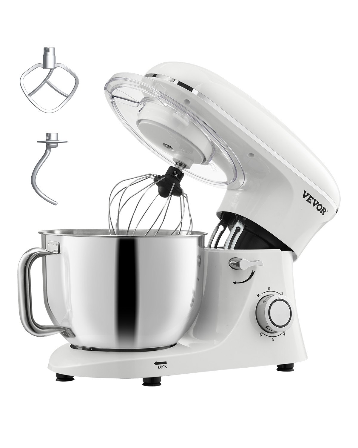 Stand Mixer 5.9 QT Electric Dough Mixer 660W 6 + P Speeds Kitchen Food Beater Stand Mixer 5.9 QT Electric Dough Mixer 660W 6 + P Speeds Kitchen Food Beater
