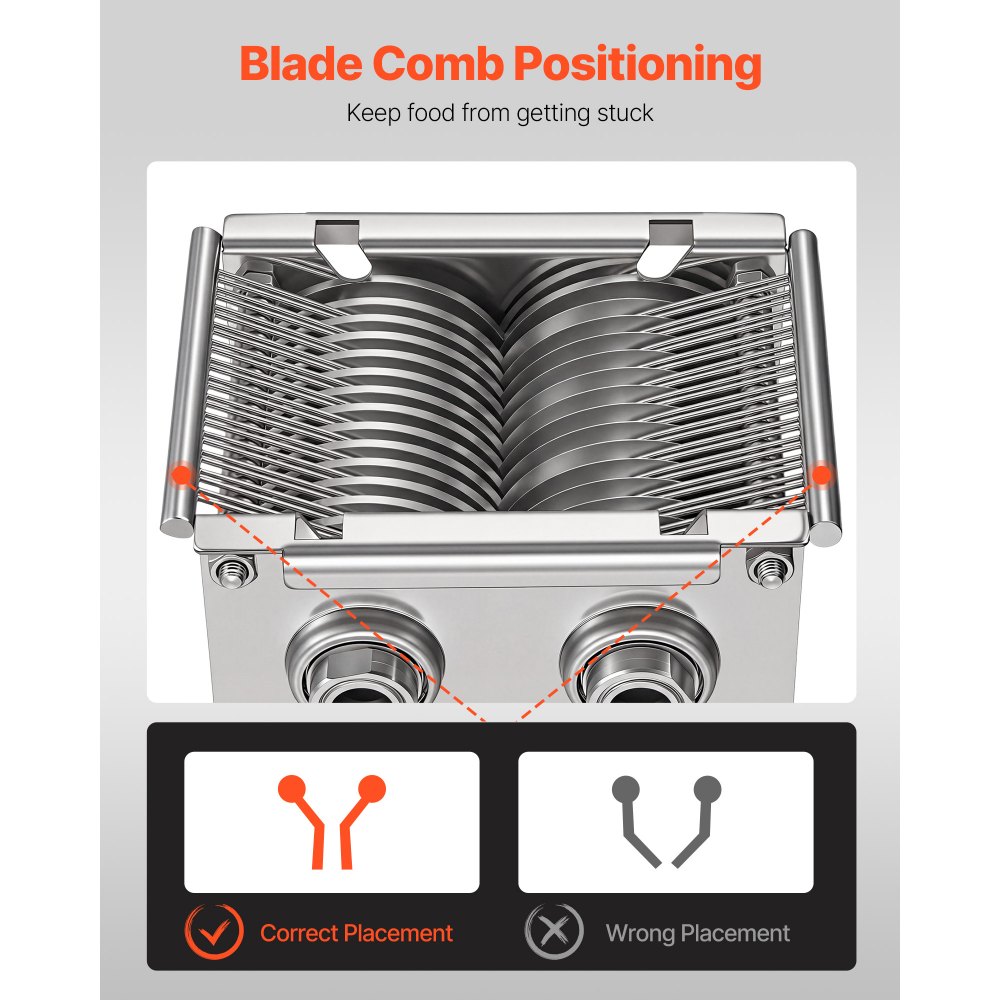 VEVOR Meat Cutter Machine Blade, 7 mm Replacement Commercial Blade for Model 90 Food Slicer, Stainless Steel, for Boneless Meat, Soft Vegetables