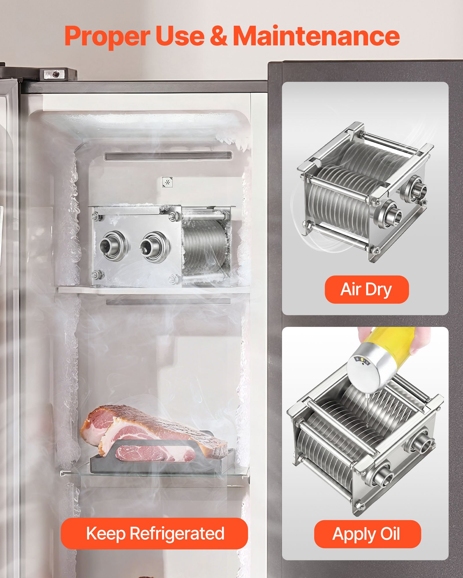 VEVOR Meat Cutter Machine Blade, 7 mm Replacement Commercial Blade for Model 90 Food Slicer, Stainless Steel, for Boneless Meat, Soft Vegetables