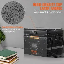 VEVOR Fireproof Document Box, Fireproof Document Bag with Lock 2000℉, Fireproof and Waterproof File Box 450x140x315 mm with Zipper & Handle, for Money, Documents, Jewelry and Passport