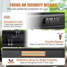 VEVOR Fireproof Document Box, Fireproof Document Bag with Lock 2000℉, Fireproof and Waterproof File Box 450x140x315 mm with Zipper & Handle, for Money, Documents, Jewelry and Passport