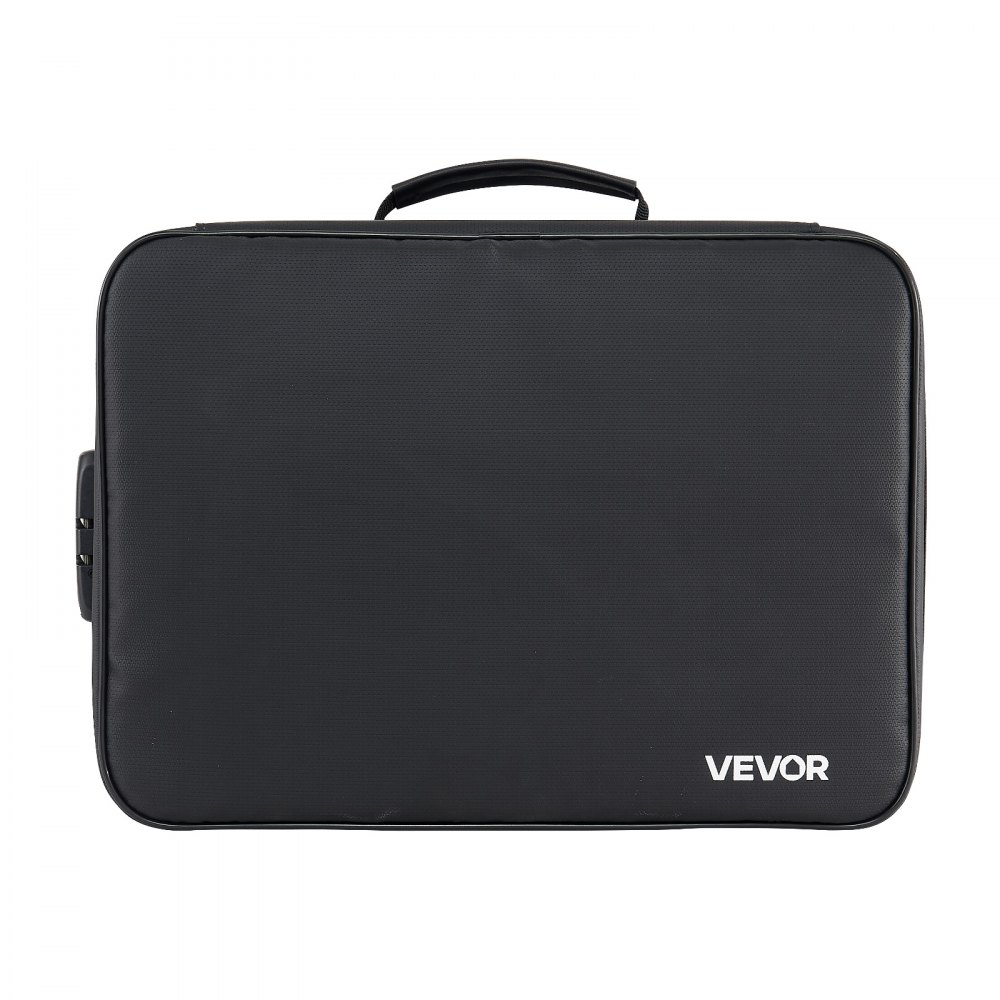 VEVOR Fireproof Document Box, 1832 ℉ Heat Insulated Fireproof & Waterproof Box with Lock, Portable Multi-Layer Home Office Travel File Storage Organizer, for Passports, Important Documents, Files