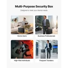 VEVOR Fireproof Document Box, 1832 ℉ Heat Insulated Fireproof & Waterproof Box with Lock, Portable Multi-Layer Home Office Travel File Storage Organizer, for Passports, Important Documents, Files