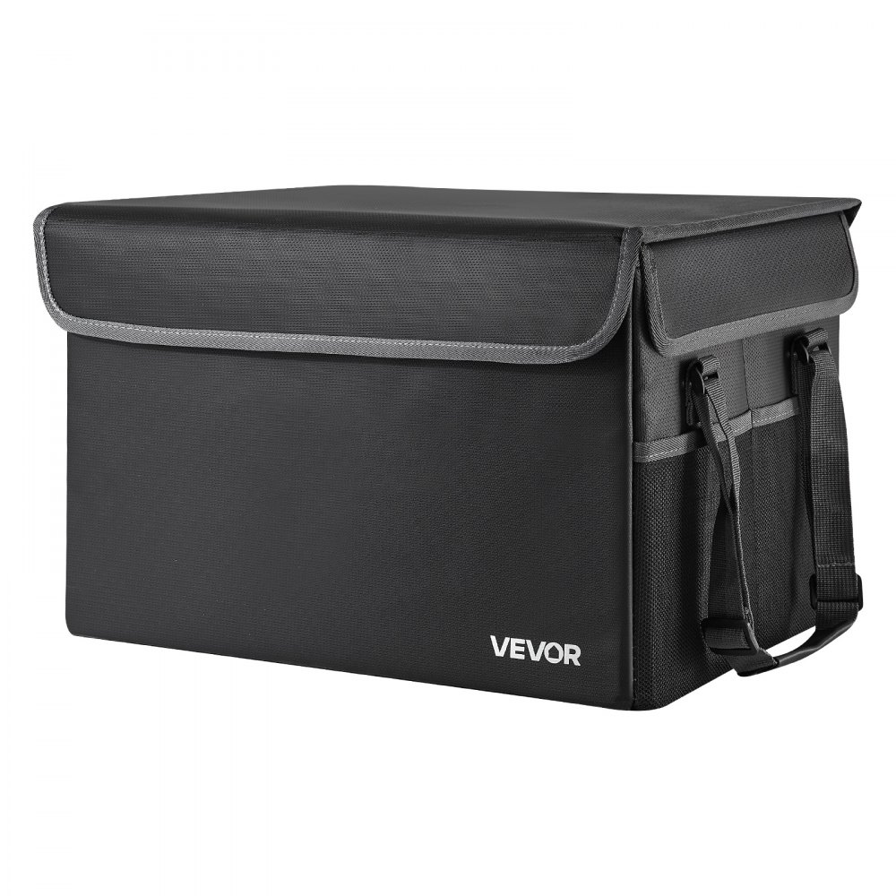 VEVOR Fireproof Document Box, 1832 ℉ Heat Insulated Fireproof & Waterproof Box, Space-Saving and Foldable Design, Portable Home Office Travel File Organizer, for Passports, Important Documents, Files