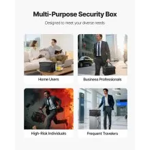VEVOR Fireproof Document Box, 1832 ℉ Heat Insulated Fireproof & Waterproof Box, Space-Saving and Foldable Design, Portable Home Office Travel File Organizer, for Passports, Important Documents, Files