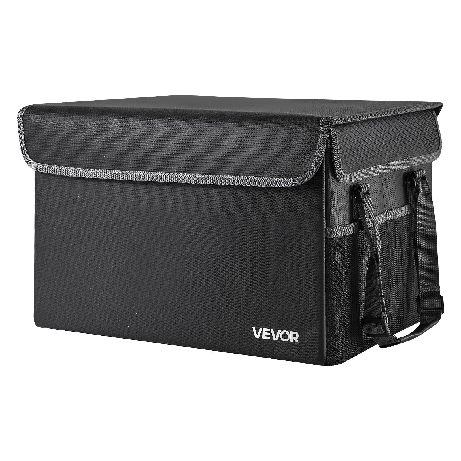 VEVOR Fireproof Document Box, 1832 ℉ Heat Insulated Fireproof & Waterproof Box, Space-Saving and Foldable Design, Portable Home Office Travel File Organizer, for Passports, Important Documents, Files