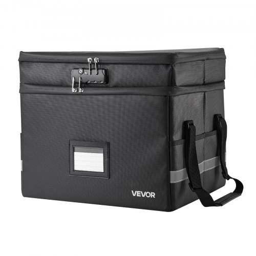 Fireproof Document Box With Lock-2 Layer File Cabinet Storage Bag With Multiple Pockets, Water - View #2