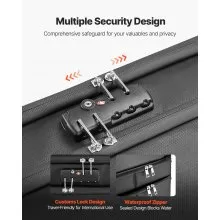VEVOR Fireproof Document Box, 1832 ℉ Heat Insulated Fireproof & Waterproof Box with Lock, Portable Two-Layer File Storage Organizer Home Office Travel Use, for Passports, Important Documents, Files