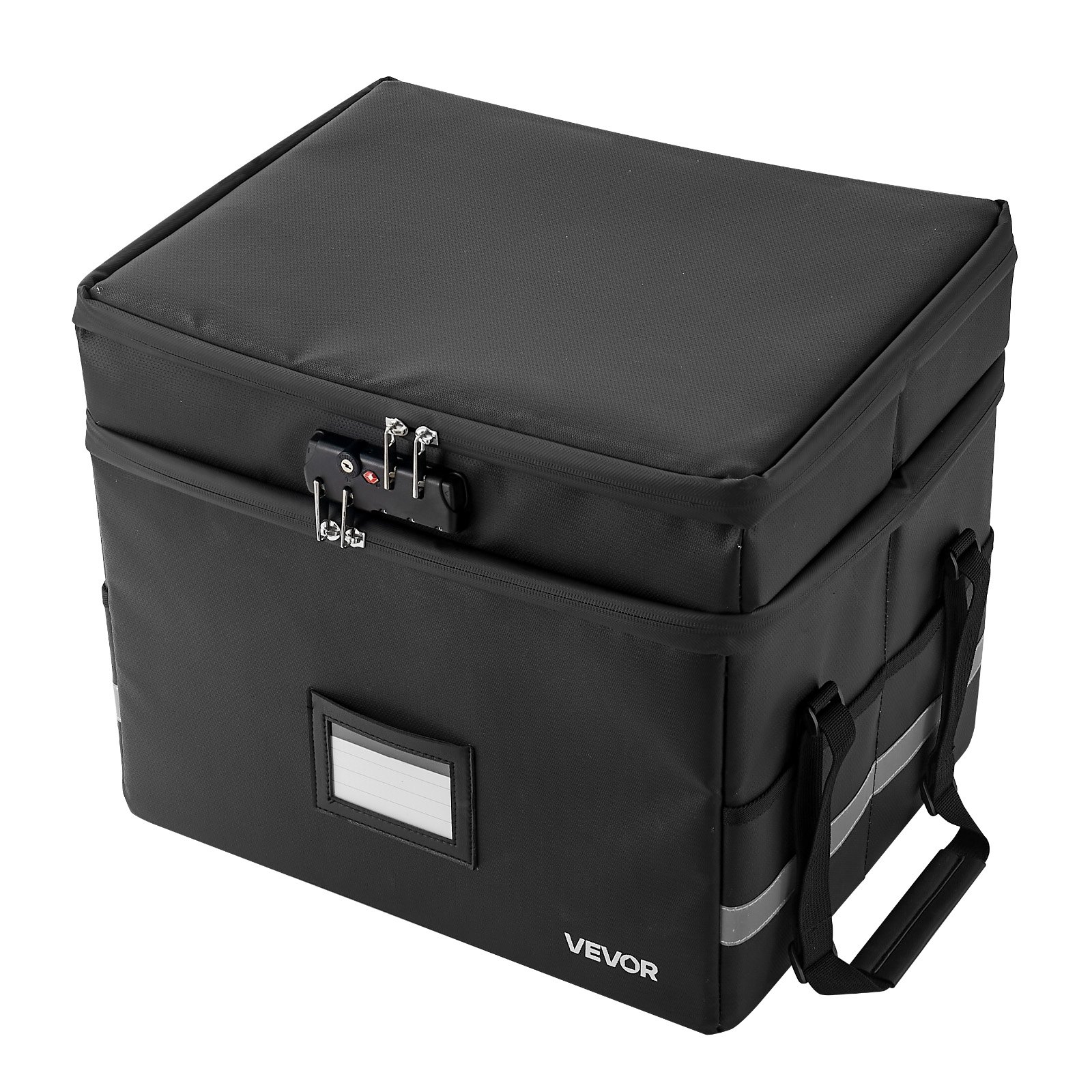 VEVOR Fireproof Document Box, 1832 ℉ Heat Insulated Fireproof & Waterproof Box with Lock, Portable Two-Layer File Storage Organizer Home Office Travel Use, for Passports, Important Documents, Files