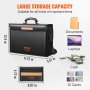 VEVOR Fireproof Document Box, Fireproof Document Bag with Lock 2000℉, 3-layer Folding Fireproof and Waterproof File Box 390x315x355 mm with Zipper, for Money, Documents, Jewelry and Passport