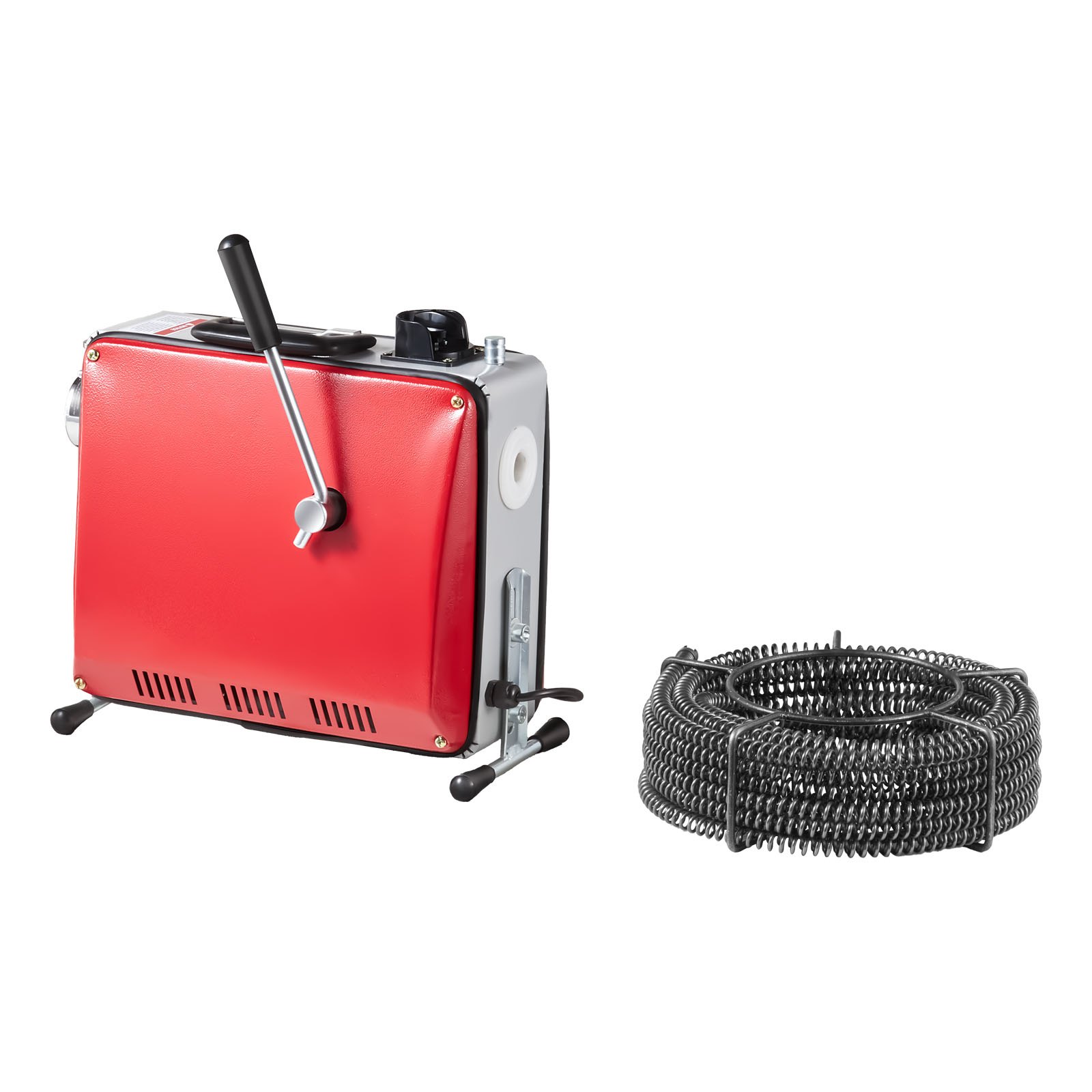 VEVOR Drain Cleaner Machine, 500W 1400RPM Electric Pipe Drain Cleaning Machine Sewer Snake with 40m x 16mm, 5m x 9.5mm & 0.4m x 12mm Steel Spring Cable and 6 Cutters, Fit 50-110 mm Diameter Pipes