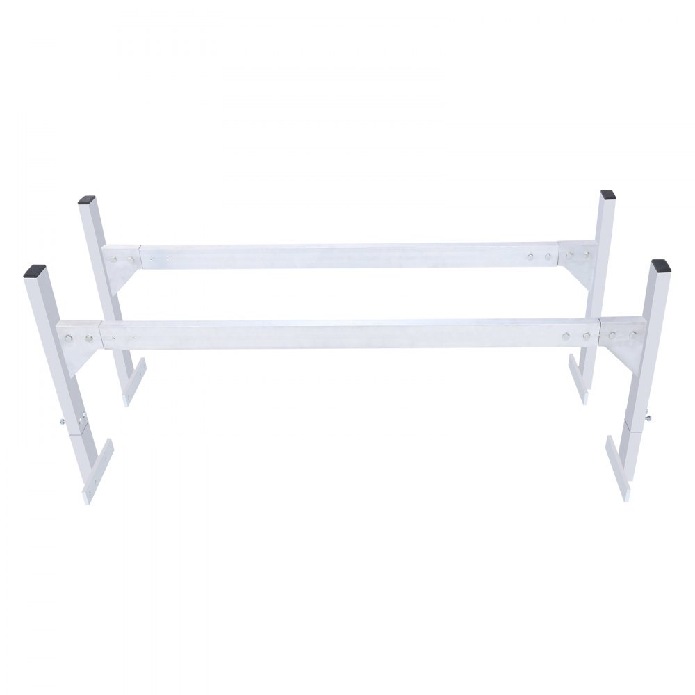 VEVOR Van Roof Ladder Rack, 2 Bars Aluminum Alloy Roof Ladder Racks, 181 kg Capacity Rain-Gutter Van Roof Rack, Adjustable Length 1300-2060 mm, Van Ladder Rack for Van, Cargo, Trailer