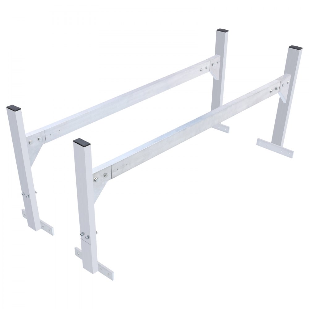 VEVOR Van Roof Ladder Rack, 2 Bars Aluminum Alloy Roof Ladder Racks, 181 kg Capacity Rain-Gutter Van Roof Rack, Adjustable Length 1300-2060 mm, Van Ladder Rack for Van, Cargo, Trailer