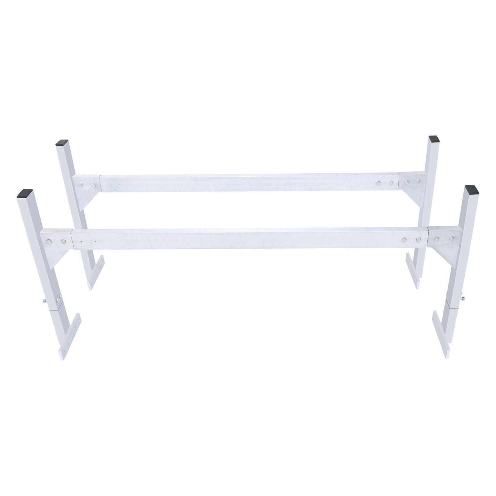 VEVOR Van Roof Ladder Rack, 2 Bars Aluminum Alloy Roof Ladder Racks, 181 kg Capacity Rain-Gutter Van Roof Rack, Adjustable Length 1300-2060 mm, Van Ladder Rack for Van, Cargo, Trailer