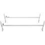 VEVOR van roof ladder rack in white, featuring two horizontal bars with adjustable mounting brackets.