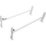 white VEVOR van roof ladder rack with adjustable mounting brackets.