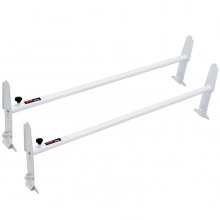 VEVOR Van Roof Ladder Rack, 2 Bar Alloy Steel Ladder Racks, Adjustable from 1200-2000 mm, 227 kg Capacity, Roof Rack Compatible with Full-size Vans with Rain Gutter, Chevrolet Express, GMC Savana