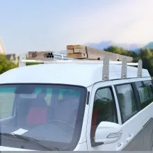 VEVOR Van Roof Ladder Rack, 3 Bars Alloy Steel Roof Racks, 340 kg Capacity Rain-Gutter Roof Rack, Adjustable Length 40.2" to 74.8", Van Ladder Rack Compatible with Chevrolet Express, GMC Savana, etc