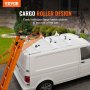 VEVOR Trailer Ladder Rack, 54" 3 Crossbars Ladder Roof Rack, Heavy-duty Steel Van Roof Rack, 800 lbs Capacity Van Ladder Rack with Cargo Roller and Straps, Fit for Ford Transit 150 250 350, 2015-2022