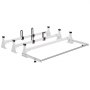 VEVOR Trailer Ladder Rack, 54" 3 Crossbars Ladder Roof Rack, Heavy-duty Steel Van Roof Rack, 800 lbs Capacity Van Ladder Rack with Cargo Roller and Straps, Fit for Ford Transit 150 250 350, 2015-2022