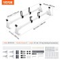 VEVOR Trailer Ladder Rack, 54" 2 Crossbars Ladder Roof Rack, Heavy-duty Steel Van Roof Ladder Rack, 600 lbs Capacity Van Ladder Rack with Straps, Fit for Ford Transit 150, 250, 350, 2015-2022