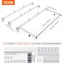VEVOR Trailer Ladder Rack, 56" 3 Crossbars Ladder Roof Rack, Heavy-duty Steel Van Roof Ladder Rack, 90 kg Capacity Each Bar Van Ladder Rack with Cargo Roller, Fit for Ford Transit Custom 2013-2024